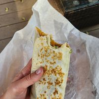 vegan burrito: packed full with beans, rice, lettuce and pico, toasted on the grill at El Taco Loco in Manitou Springs