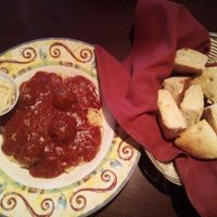 Spaghetti and Meatballs, Vegan Cheese, Fresh Bread at Strings Italian Cafe in Yreka