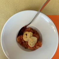 Marinated tomatoes with taralli  at Giallozucca in Mantova