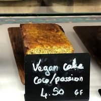 Vegan gf coco/passion cake at Utopia  in Geneva