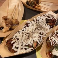 Spicy Takoyaki with vegan cheese   at OKO Takoyaki in Osaka