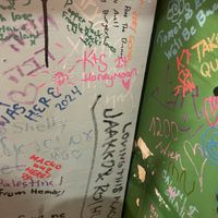 Fun writing on wall  at OKO Takoyaki in Osaka