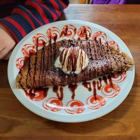 Buckwheat pancake with icecream at Tuincafé Bertje Jens in Pieterburen