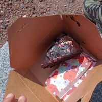 A chocolate pie on the go! at Tuincafé Bertje Jens in Pieterburen