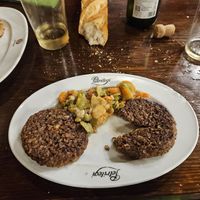 Surprisingly tasty burgers at Petritegi Sagardotegia in Astigarraga