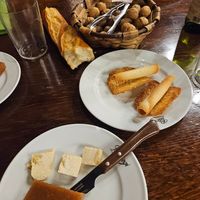 The vegan cheese was FENOMENAL! at Petritegi Sagardotegia in Astigarraga