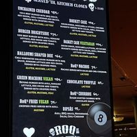 Menu  at Roq in Stockholm