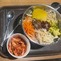 Everything vegan from the buffet in one bowl:))  at Bibili in Seoul