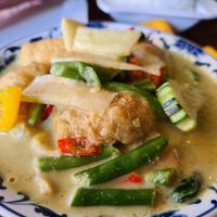 Vegan green curry at JunJaow Thai in Torquay