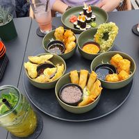 Maki in the background and monks treasure (left), spring in rolls (down), dragon rolls (up right) and the rest I don't remember at Project Vegan in Koblenz