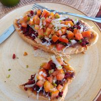 Molletes at Vegan Caribe in Bacalar