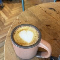 Chai tea tumeric latte with oatmilk  at Harken Cafe in Charleston