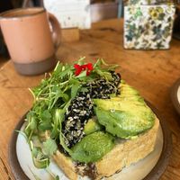 “The green thing”. The best avocado toast ever!!  The ciabatta bread is amazing!!!    at Harken Cafe in Charleston