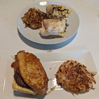 Burrito and French toast sandwich at Vibe Vegan Bistro in Destin