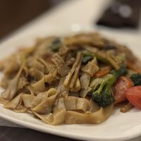 Noodles with veggies.  Noodles don’t know for sure if they were vegan, veggies over cooked and dish served luke warm    at Bangkok Garden in Ogden