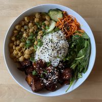 Chili Garlic Fried Misozuke Tofu Bowl  at XO Bar in Portland