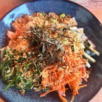 Poke w vegan shrimp  at XO Bar in Portland