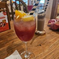 Cranberry Peach drink at Grain Alley Cafe in Malang