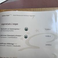 Veganes Angebot Stand Mitte August 2023 at Hotel Kohlers Engel in Buehl