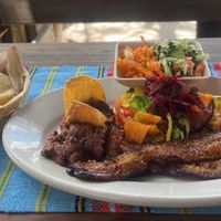 Vegan breakfast  at El Fogon Del Cayo in San Ignacio
