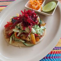 Vegan tacos at El Fogon Del Cayo in San Ignacio