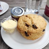 Fruit scone with vegan butter and jam (August 2023) at National Trust - East Riddlesden Hall in Keighley