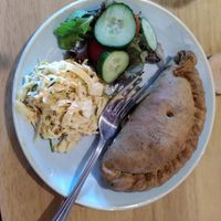 Vegan pasty with salad and coleslaw (July 2025) at National Trust - East Riddlesden Hall in Keighley