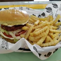Spicy burger comes with a tonne of fries at BigBang Burger in Antalya