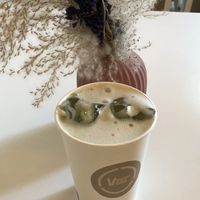 matcha latte  at Vegan Vibes in Berlin