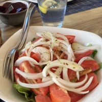 Tomato onion salad  at Symposium in Limassol