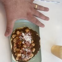 5/5!!! Get this! Huge taco Lahmajune taco  at The Moody Vegan in Los Angeles