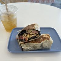 Shawarma Press + Mad Minty Ice Tea  at The Moody Vegan in Los Angeles