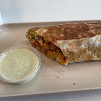 This is the second half of my breakfast burrito. (I forgot to take a picture before I began eating.) #Veganuary at The Moody Vegan in Los Angeles