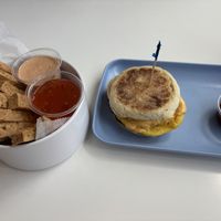 Tofu fries with spicy ranch and sweet chili saucee  at The Moody Vegan in Los Angeles