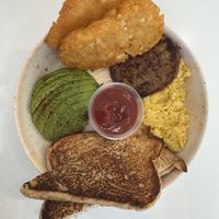 Breakfast plate  at The Moody Vegan in Los Angeles