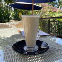 Herbal tea and coconut milk latte  at Sebatu Sanctuary Eco-Resort in Gianyar