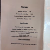 Le menu  at La Barbade in La Baule-escoublac