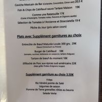 Le menu  at La Barbade in La Baule-escoublac