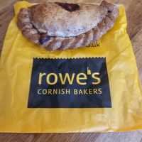 Vegan Red Thai Pasty. at Rowe's Cornish Bakers in Penzance
