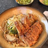 Udon Nudeln mit knuspriger „Ente“ / Edamame  at Asia Sun Bistro in Rostock