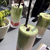 Matcha Strawberry Latte with Oatmilk  at Maison Le in Magdeburg