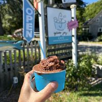 Dark chocolate sorbet  at Gelato Joy Cafe in Wellfleet
