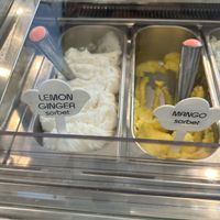 Lemon and mango  at Gelato Joy Cafe in Wellfleet