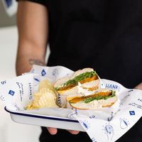 Vegan bagel   at Hank's Cafe & Bagelry in Armadale