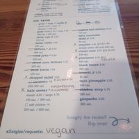 All vegan options at Bartaco in Madison