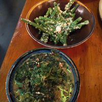Beans and sesame-spinach at Izakaya Nozomi in Luzern