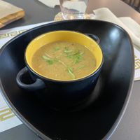 Amiri Bakara Soup, small (herbs, spices, smokey kale & red lentils) #Veganuary at Plants & Poets Cafe in Newark