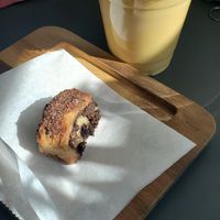 Nina Simone Smoothie: Mango, Key lime, Agave, Banana, Coconut 🥥 Mylk. at Plants & Poets Cafe in Newark