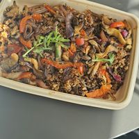 Lauryn Hill Bowl: Teriyaki Stir Fry, Sautéed Oyster mushrooms, wild rice & at Plants & Poets Cafe in Newark