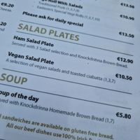 Ignore the allergen numbers  at Knockdrinna Cafe in Kilkenny